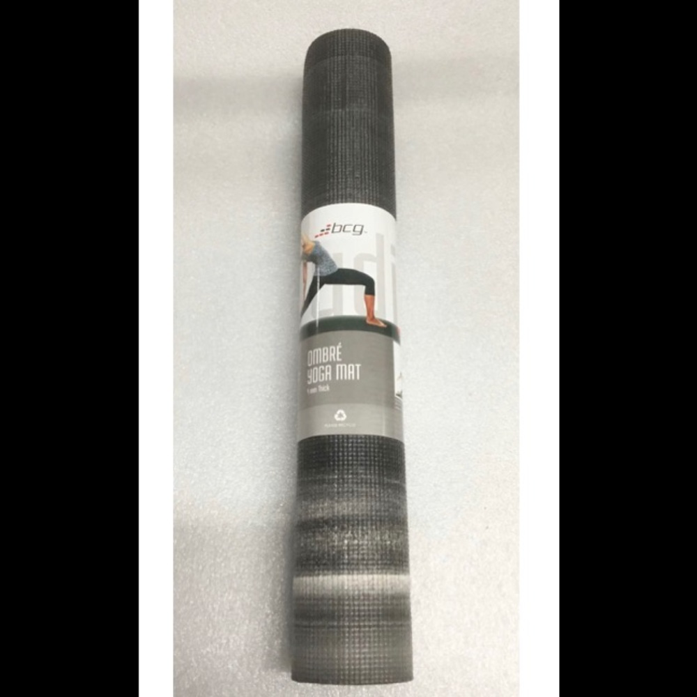 BCG Ombre Yoga Mat 4mm Thick Dark Grey/ White